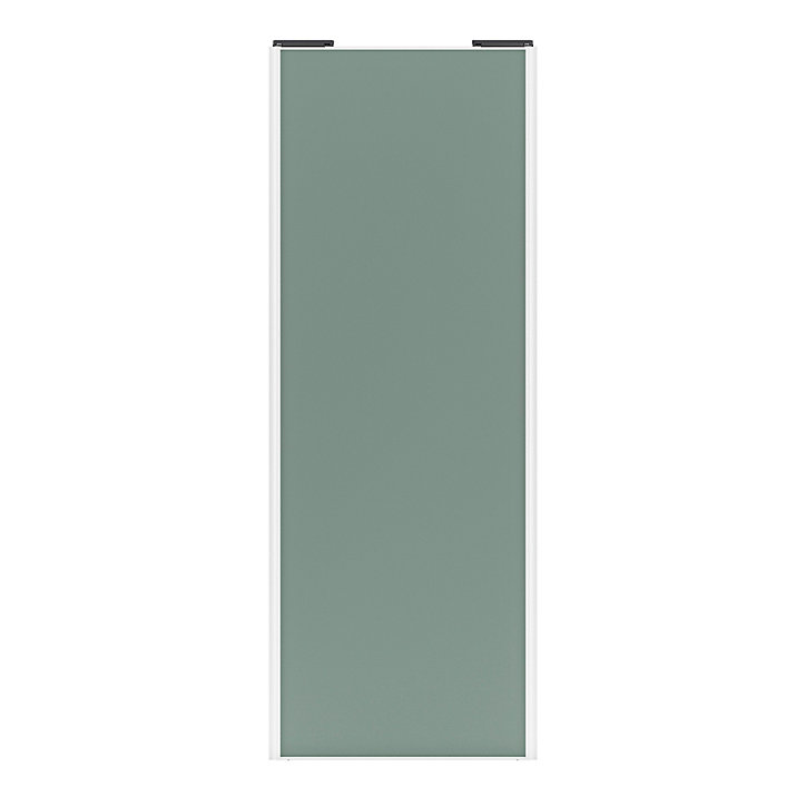 Porte de placard coulissante vert de gris profil blanc GoodHome Arius H. 248,5 x L. 92.2 cm + amortisseurs