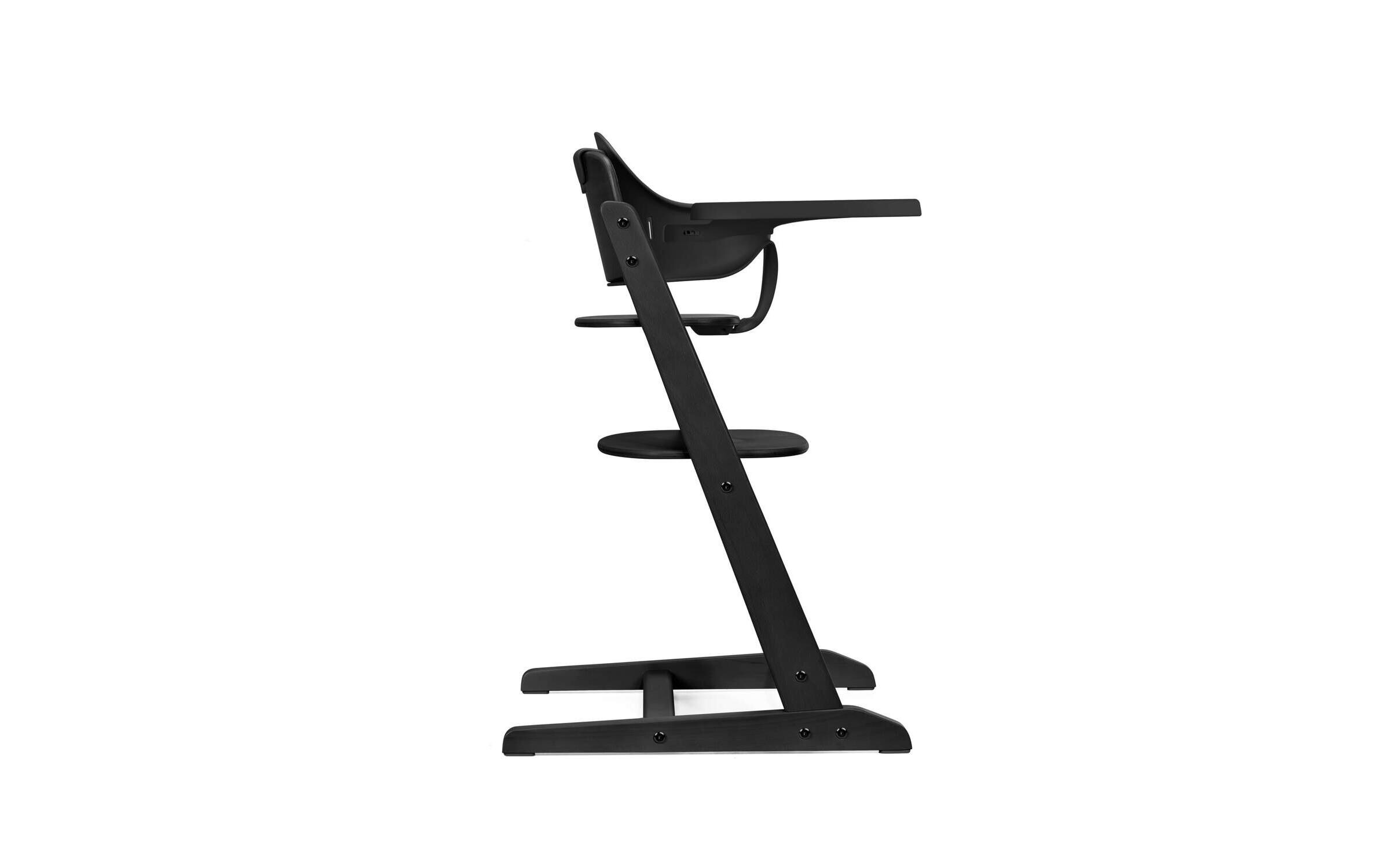 Treppenhochstuhl Iris 3in1 Schwarz<br>Höhenverstellbarer Hochstuhl aus Holz für Kinder und Erwachsene