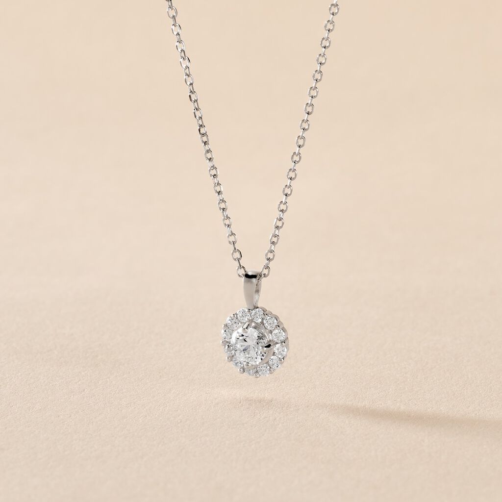 Collier Princess Argent Blanc Oxyde De Zirconium