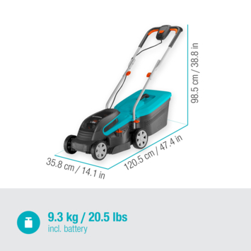 Gardena 2x18V grasmaaier 32cm Powermax 32/36V (Incl 2 accu's 2.5Ah + oplader)