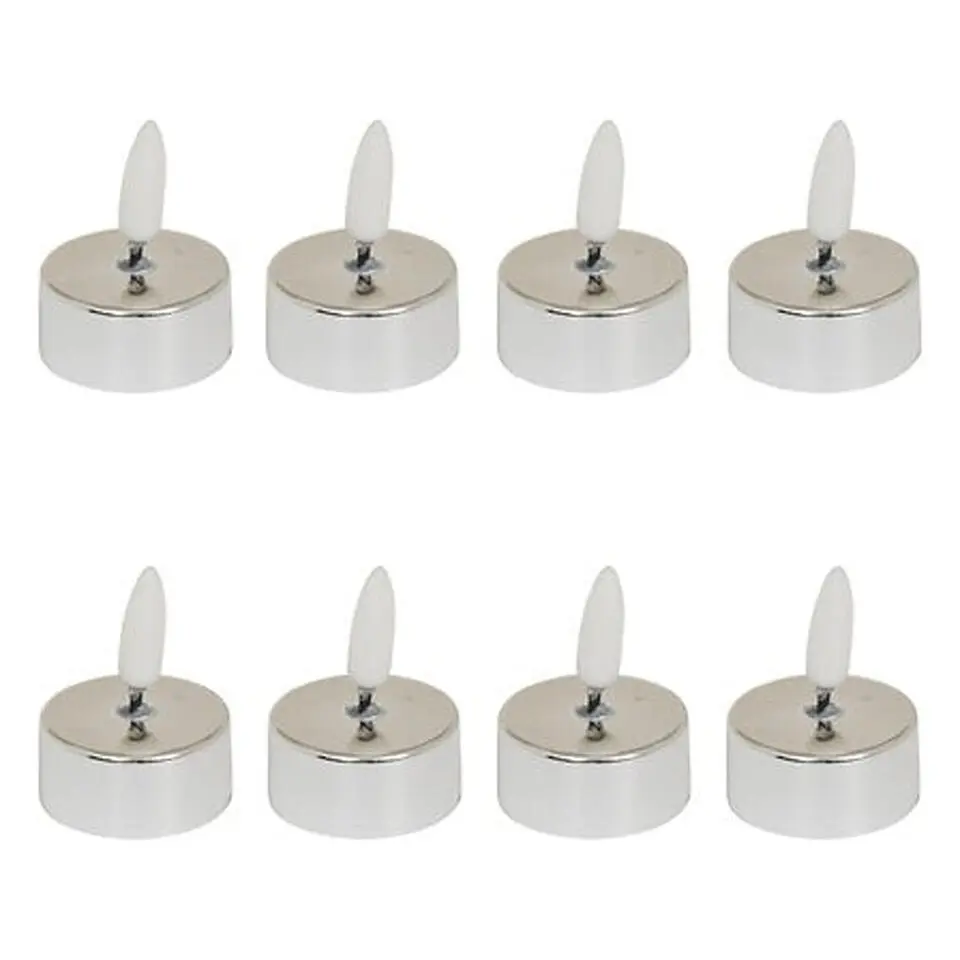Feeric Lights & Christmas LED theelichtjes - 8x - zilver - 5,5 cm
