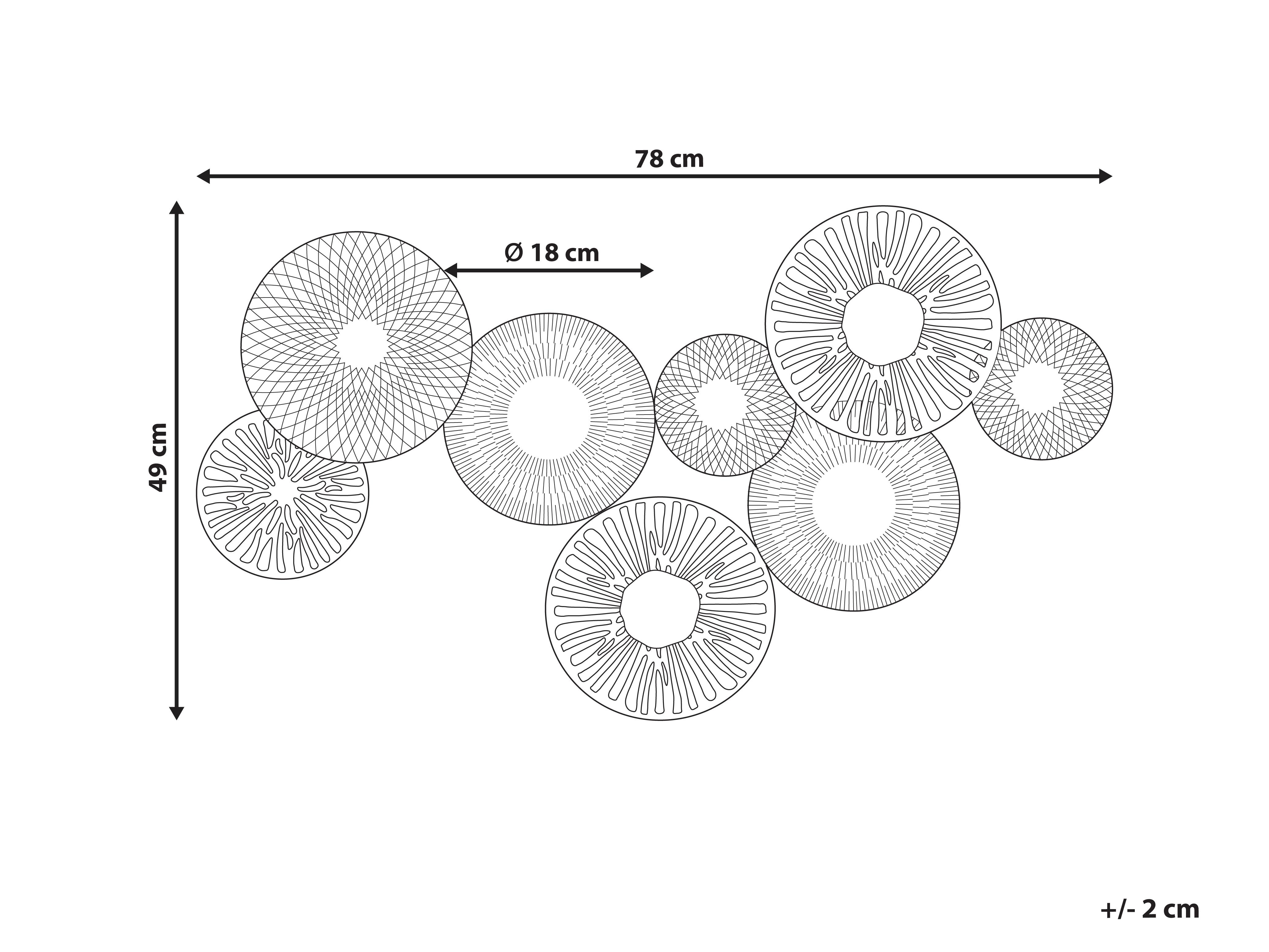 Wanddecoratie TENNESSINE Metaal 49 cm Zwart