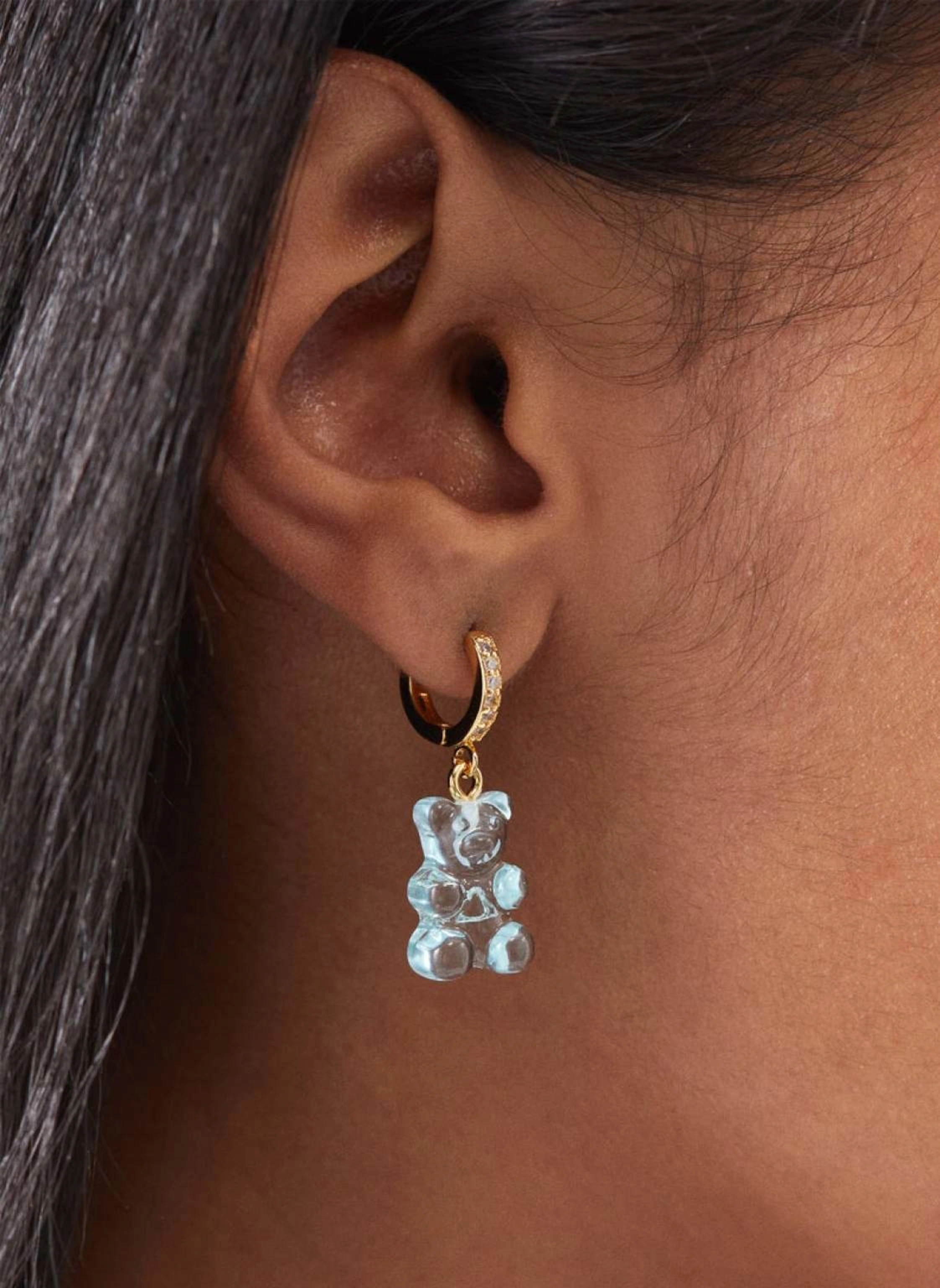 CRYSTAL HAZE Single-Ohrring MEDITERRANEAN NOSTALGIA BEAR HOOP by GLAMBOU