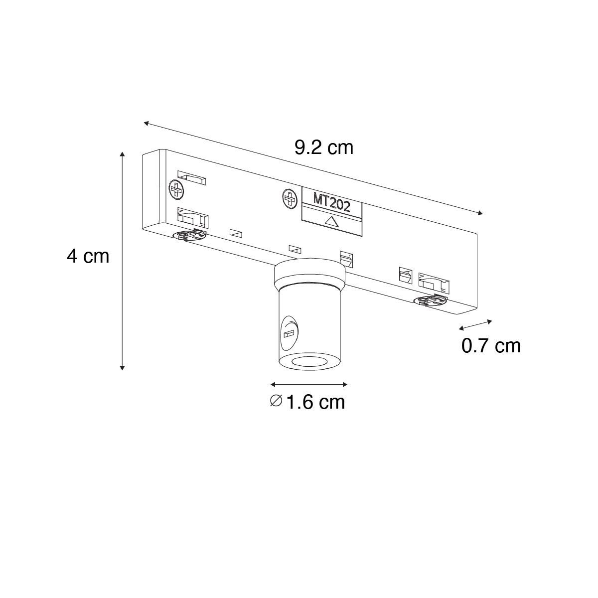 Hanglamp adapter rail wit 1-fase - Slimline