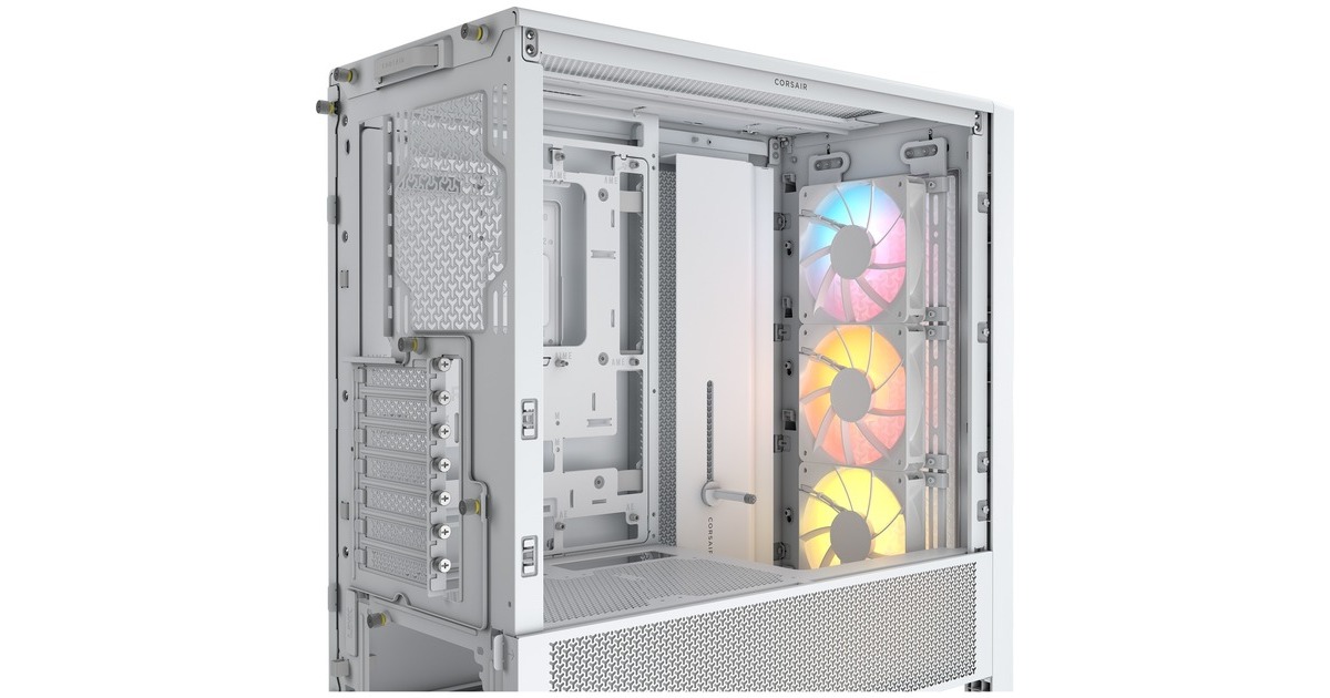 CorsairFRAME 4000D RS ARGB midi tower behuizing  (Wit | 2x USB-A | 1x USB-C | RGB | Tempered Glass)