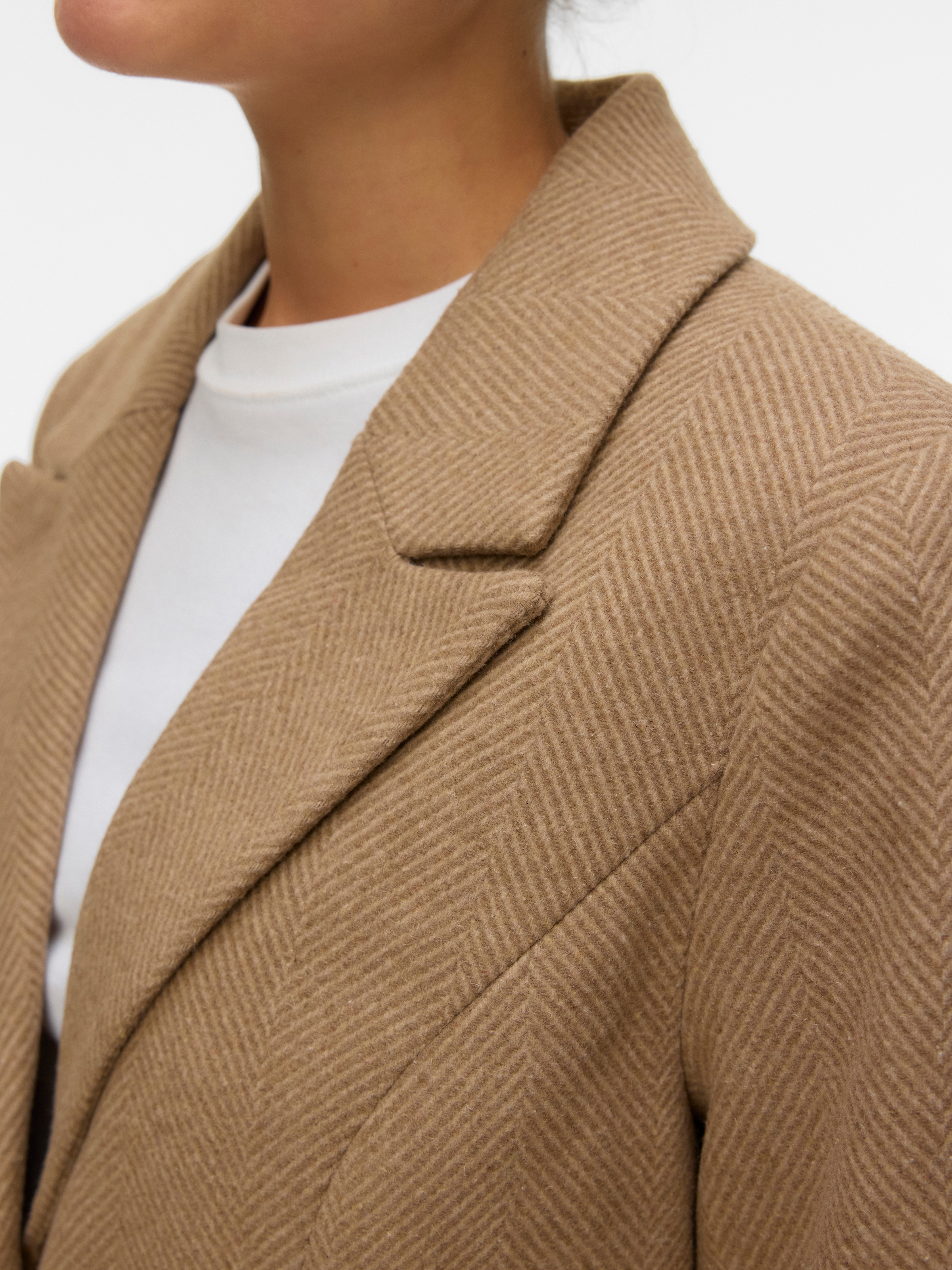 Vero Moda Langmantel »VMBLAZA HERINGBONE LONG WOOL COAT GA BOO«