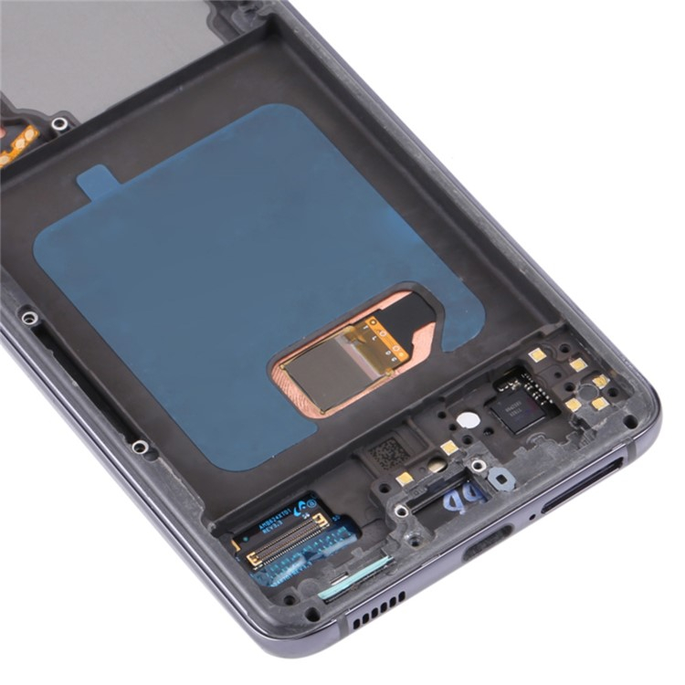 (OEM) Samsung Galaxy S21 5G Ersatzdisplay AMOLED Touchscreen Digitizer mit Rahmen Bildschirm Reparatur – Schwarz