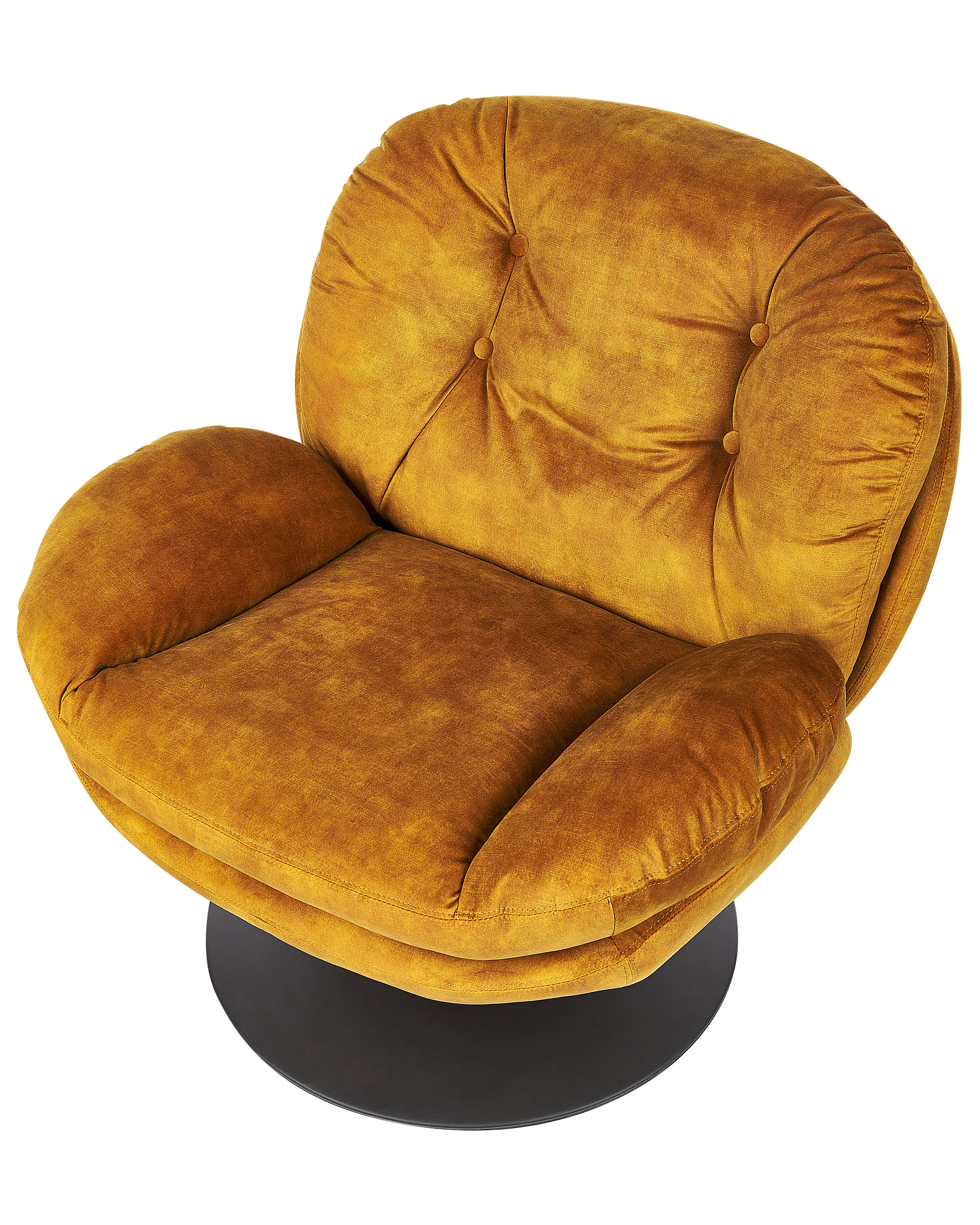 Draaifauteuil NOLVIK Fluweel Mosterdgeel