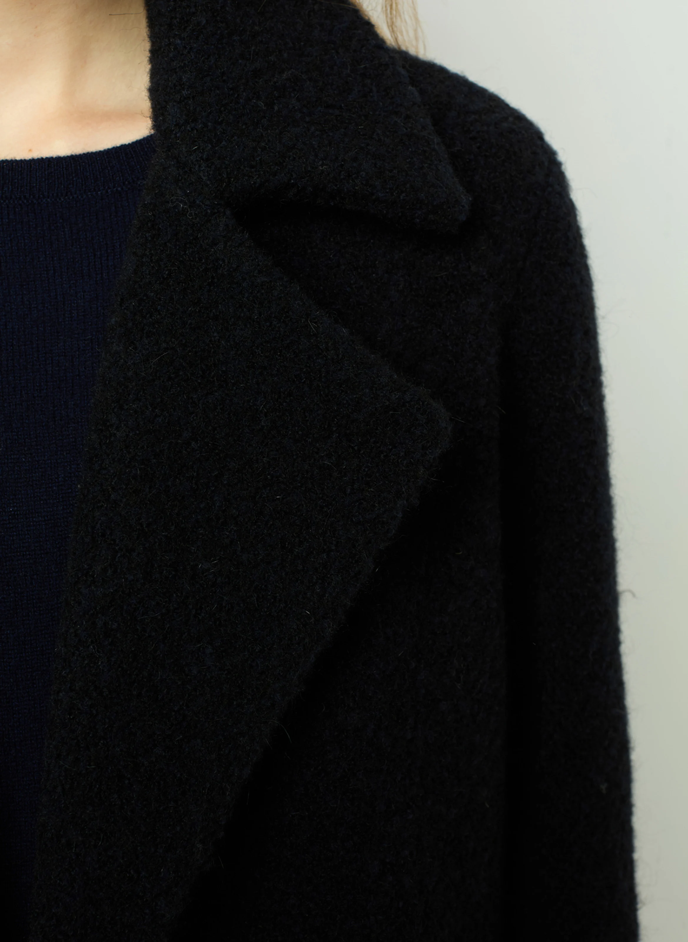 LYSANDRA - Manteau mi-long ample en laine mélangée | Bleu