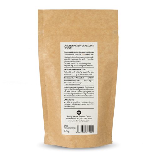 Sunday Natural Products  Lärchenrinde ArabinogalactanPulver