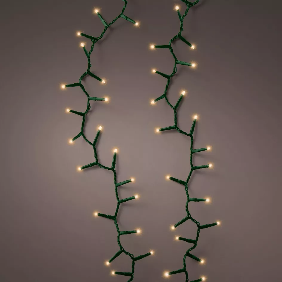 Guirlande lumineuse 60 m 3000 LED câble vert Luxe Blanc chaud doré