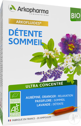 Arkopharma Arkofluides Détente Sommeil Bio 20 Ampoules