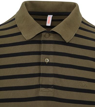 Sun68 Poloshirt Strepen Groen A33107-19 kopen
