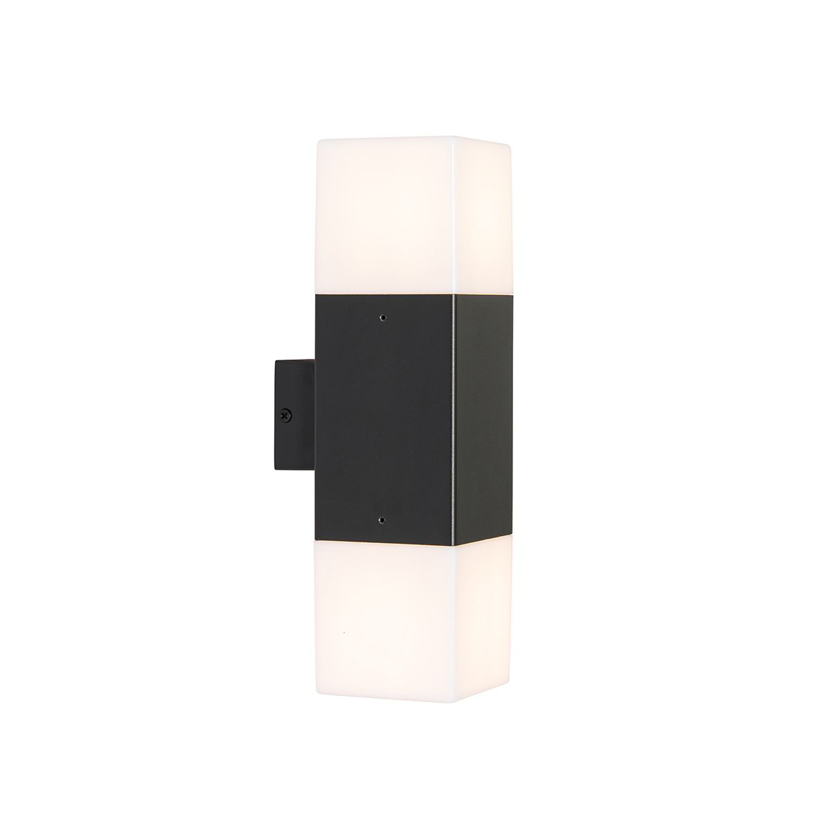 Buiten wandlamp zwart met opale kap 2-lichts IP44 - Denmark