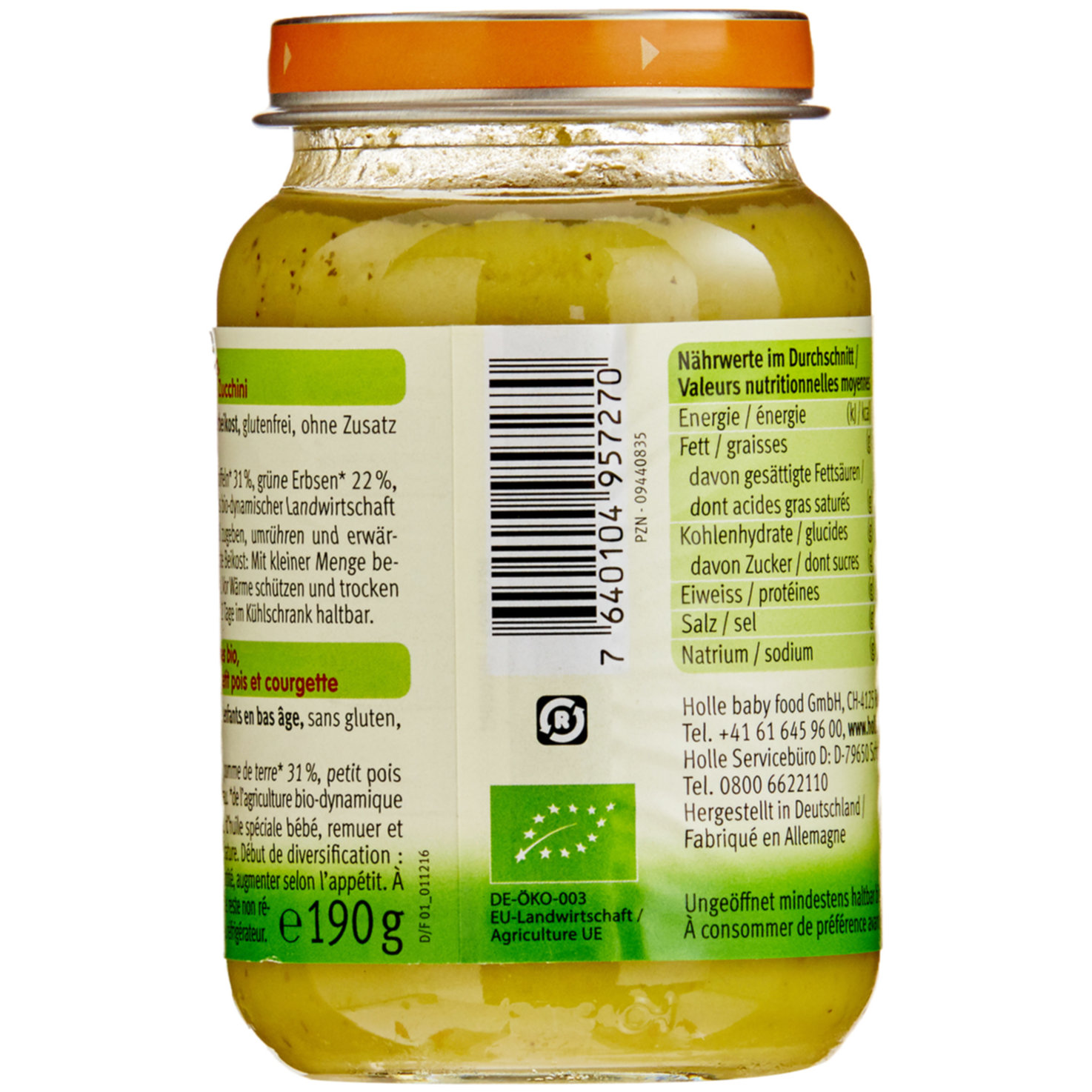Holle Demeter Bio Brei Kartoffeln mit Erbsen & Zucchini 6+ Monate
