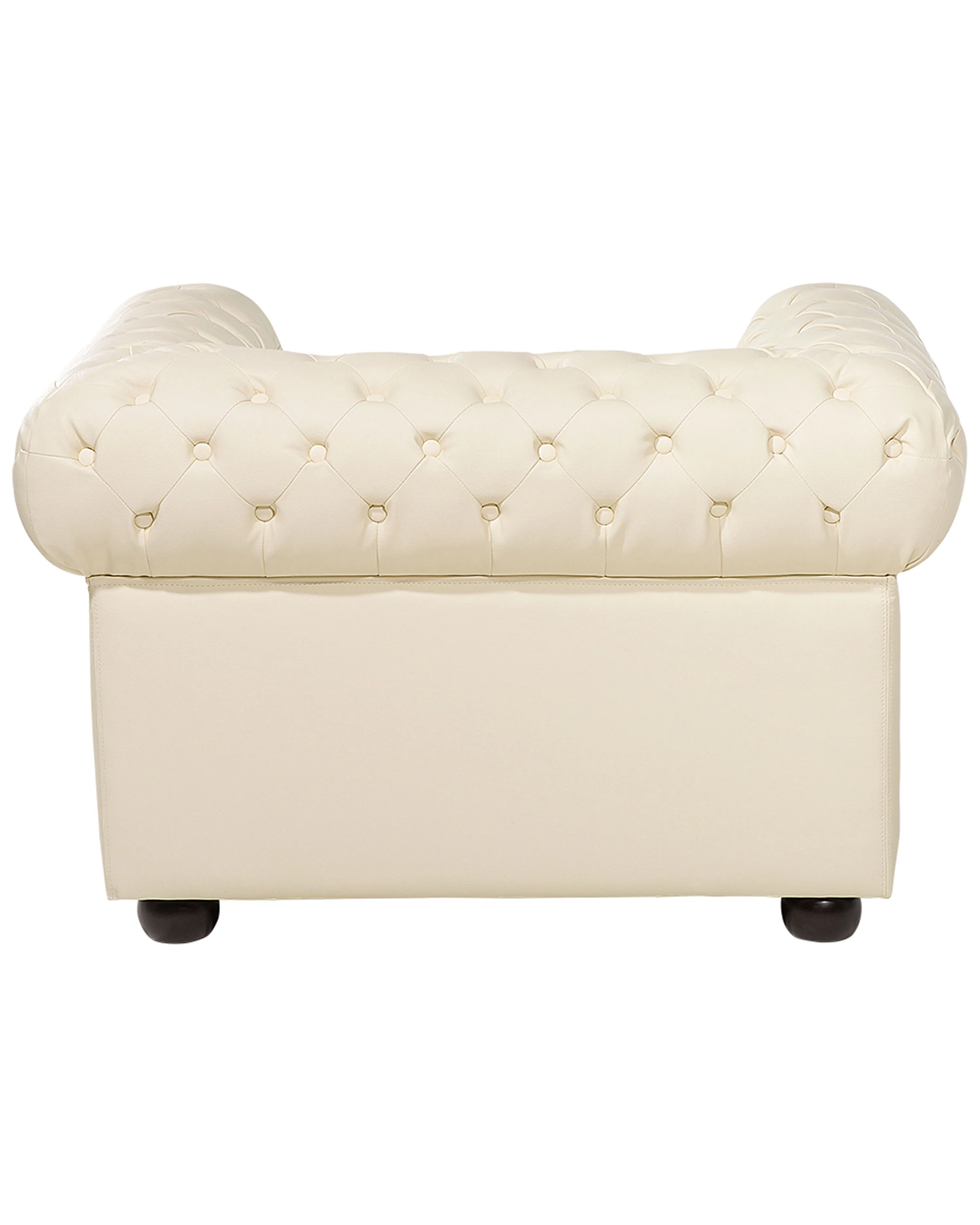 Fauteuil CHESTERFIELD Leer Lichtbeige