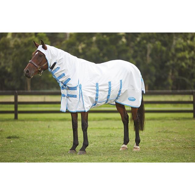 Eczeemdeken WeatherBeeta ComFiTec Sweet Itch Combo Full Neck Wit-blauw
