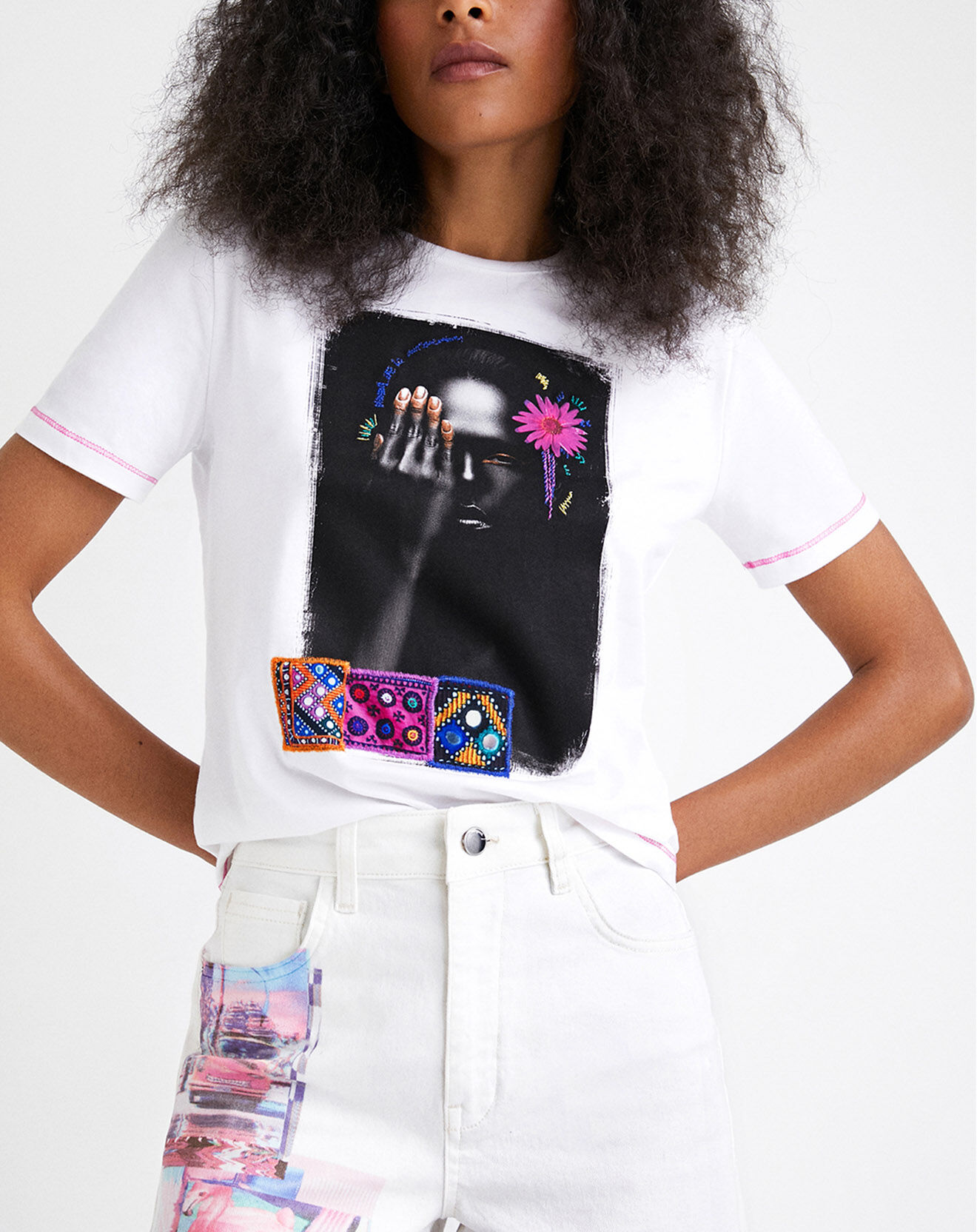 Desigual Short en jean Godoleine blanc