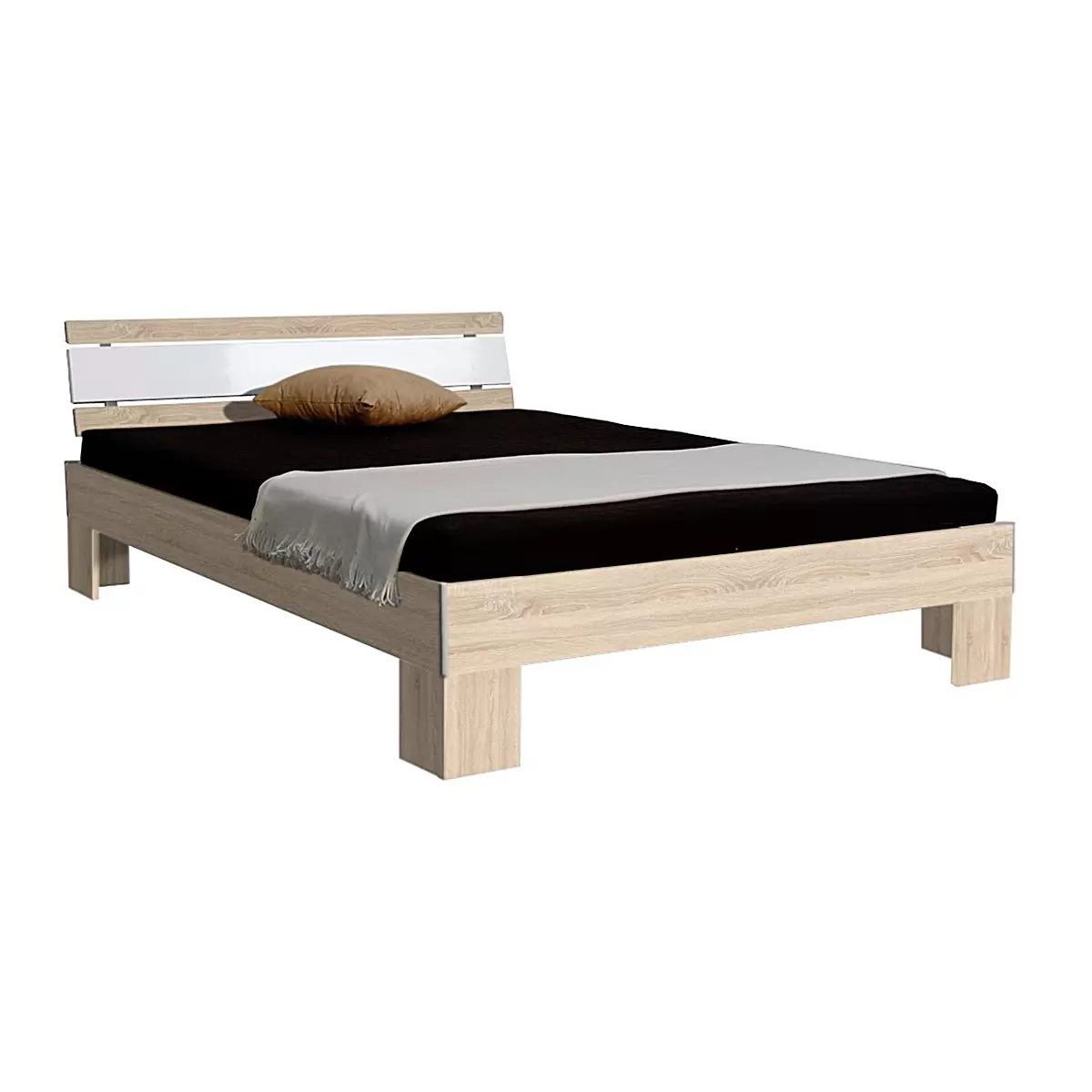 Futonbett Jaun 140x200 weiss,Sonoma Eiche