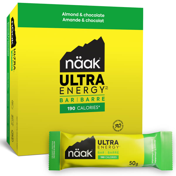 Barres énergétiques NAAK ULTRA ENERGY BARS ALMOND & CHOCOLATE PACK X12