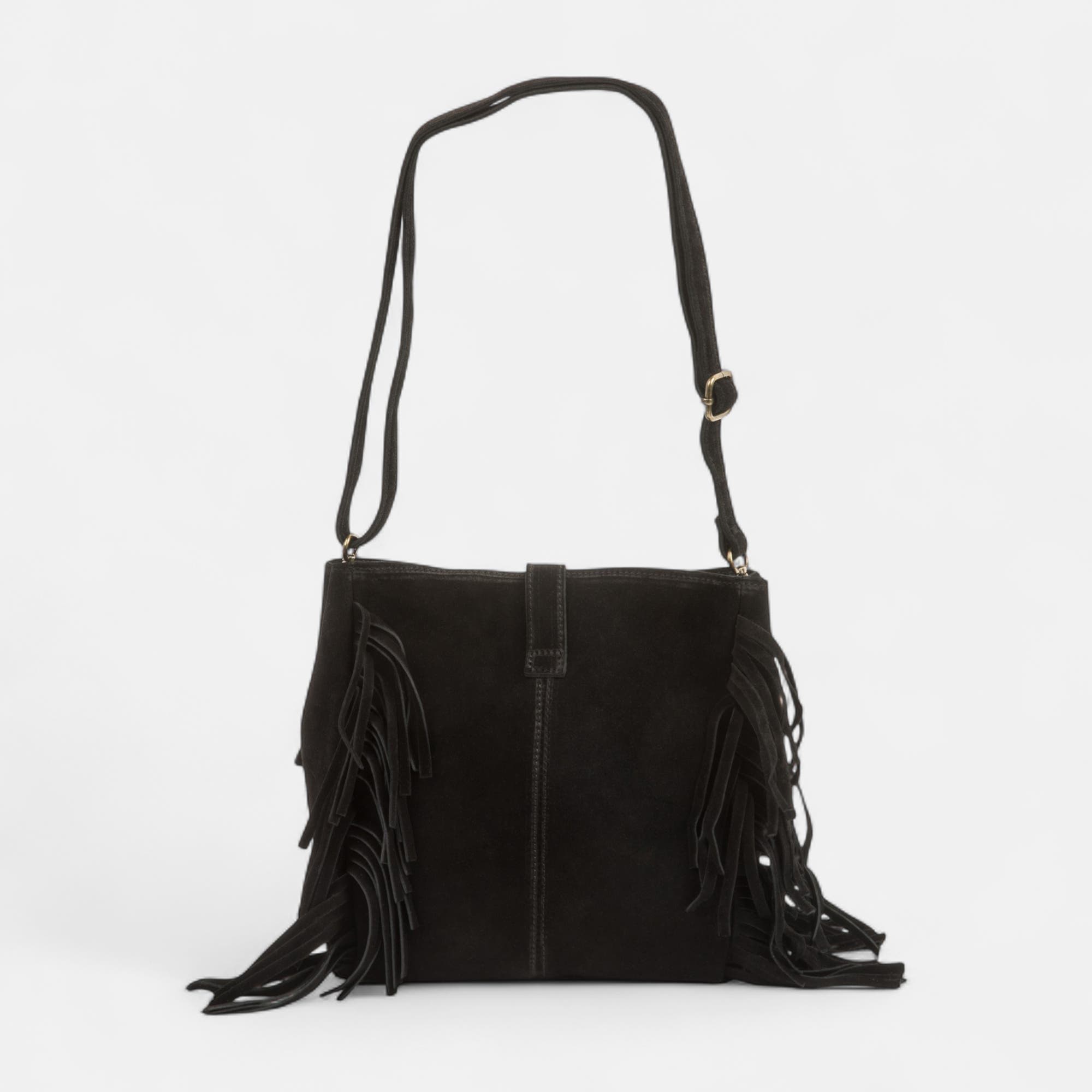 Sac bandoulière en cuir noir
