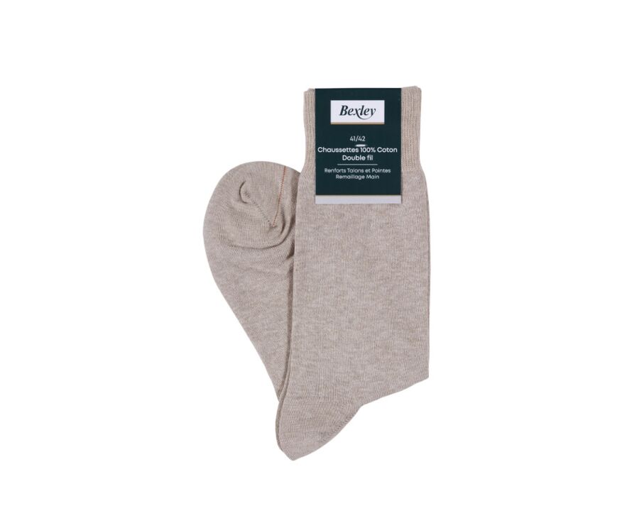 Chaussettes homme fines coton Beige Chiné