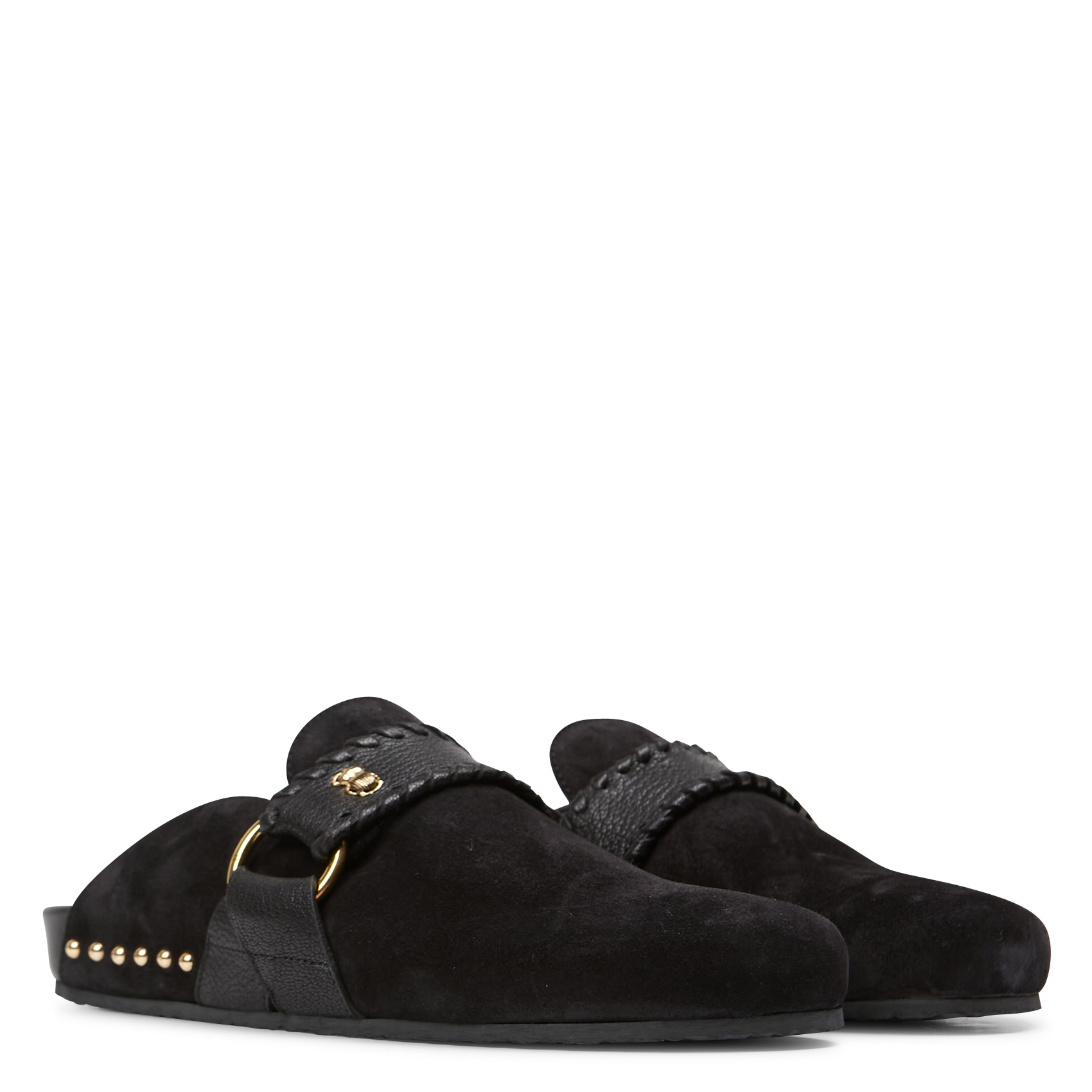 GEORGETTE - Mules plates en cuir | Noir