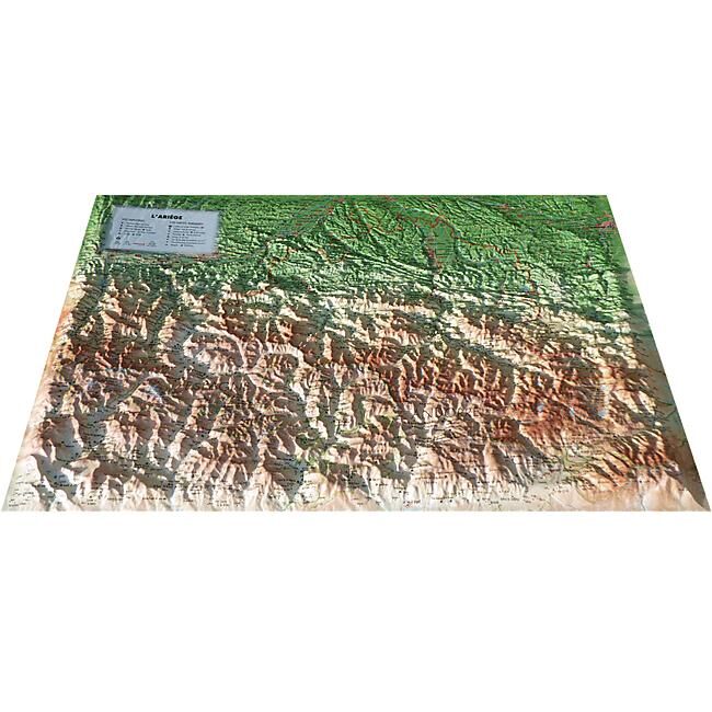 3D MAP - RELIEF ARIEGE 61X41
