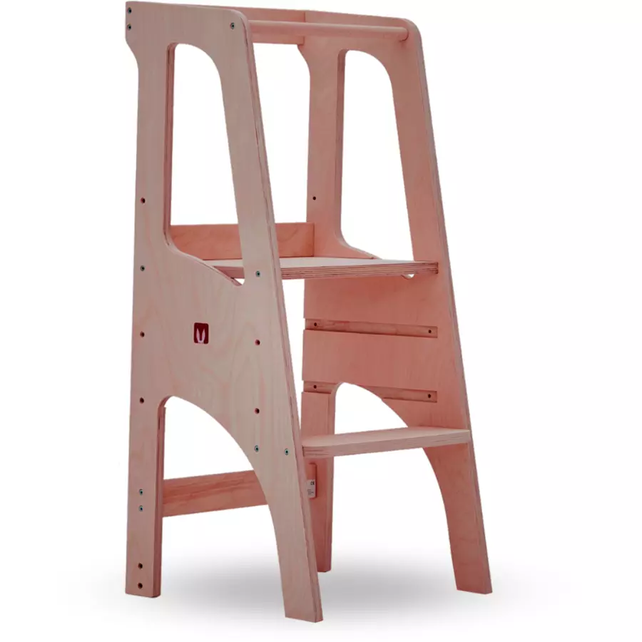 Bianconiglio Kids Lernturm EVO mit KidSafe Rausfallschutz natur lackiert