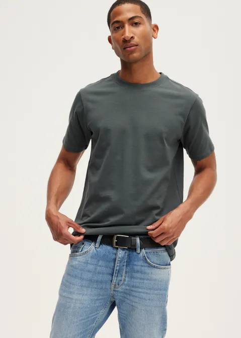 Cuba leather belt zwart (ZWART)
