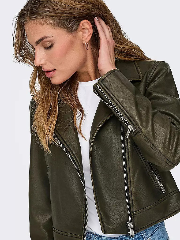 ONLY Jacke in Lederoptik ONLRIA schwarz