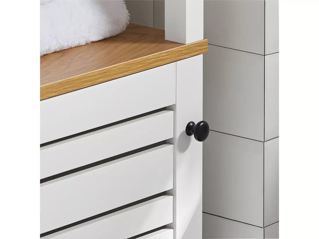 Meuble Colonne De Salle De Bain Armoire Haute Meuble De Rangement, BZr43-w