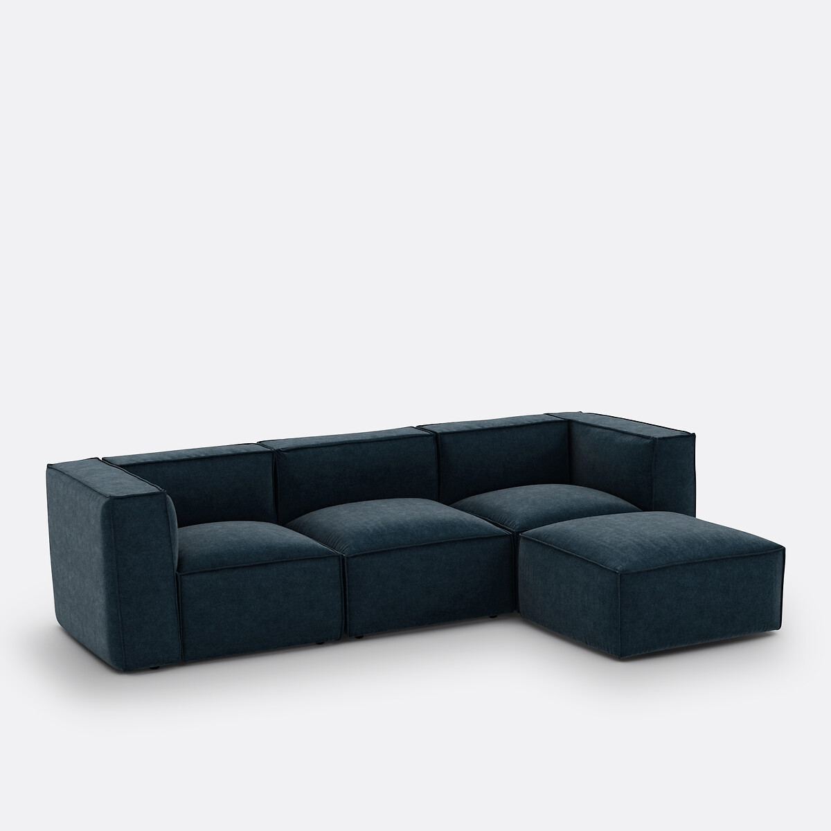LA REDOUTE INTERIEURS<br>Sofá modular de canto em veludo texturizado, Seven
