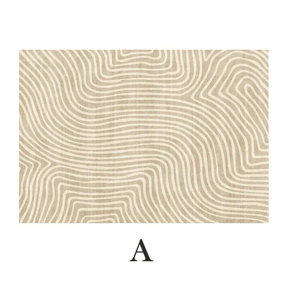 Modern Boho Line Carpet | Neutral Tone Beige Rugs | for Bedroom Living Room decoration