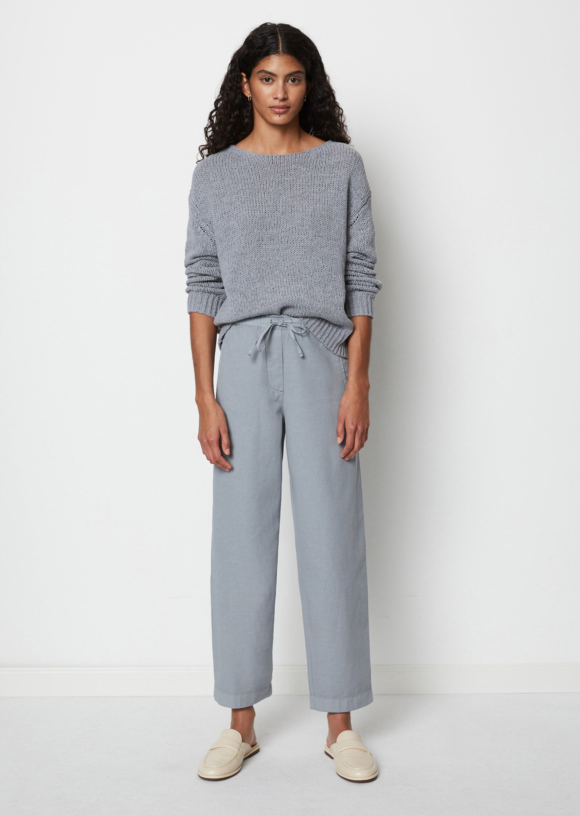 Joggpants taperedaus Organic-Cotton-Leinen-Mix