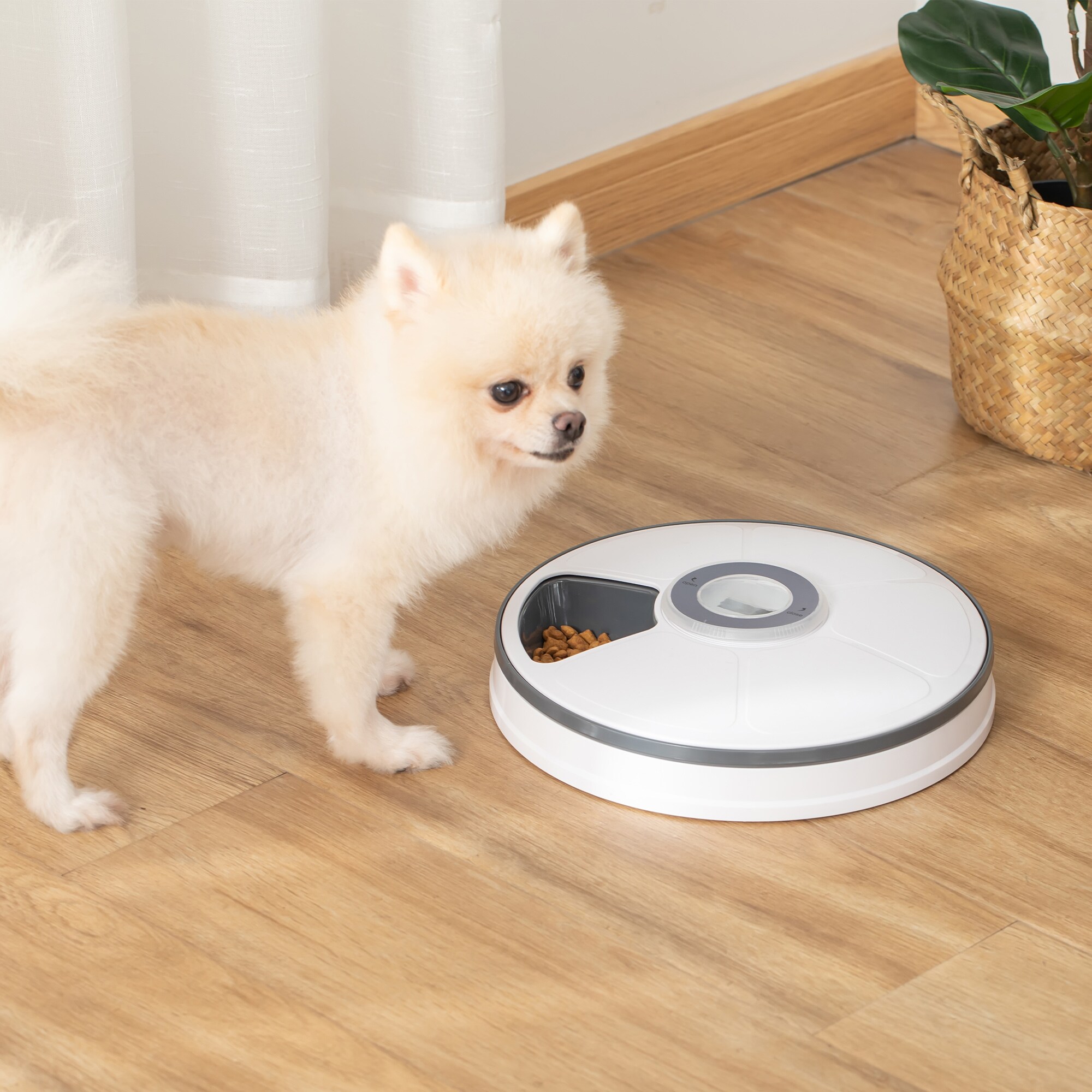 PawHut Futterautomat für Haustiere mit 6 Spenderschalen bunt Ø30,5 x 7,2H cm