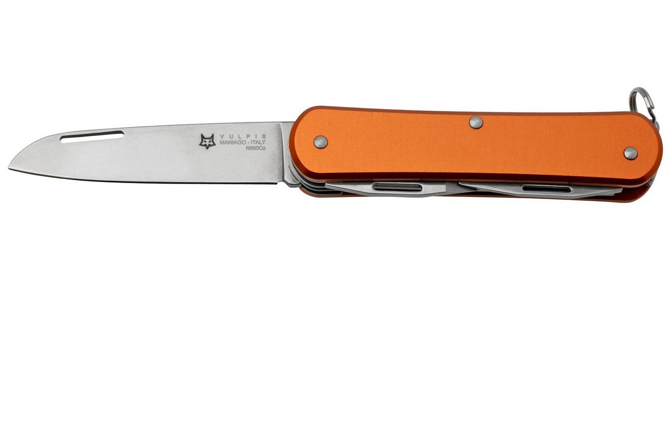 FOX Vulpis 4-Tools FX-VP130-S4OR, N690Co, Aluminium Orange, Zwitsers zakmes