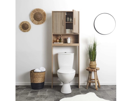 THE HOME DECO FACTORY - Etagère Meuble dessus wc saulk en bois - marron