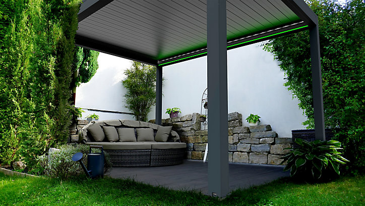 Eclairage pour pergola Oviedo gris 3m (2 barrettes bande led)