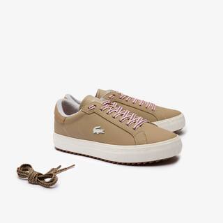 Sneakers Outdoor Powercourt Winter femme en cuir Outdoor - Beige - Lacoste - Femme