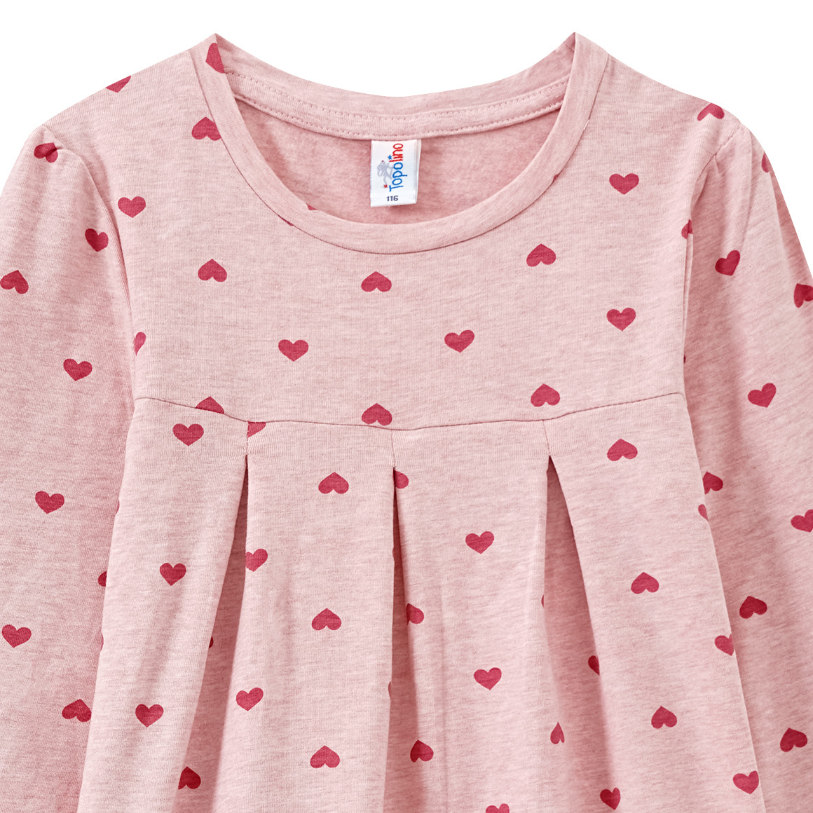 Topolino Mädchen Langarmshirt mit Herz-Allover rosa