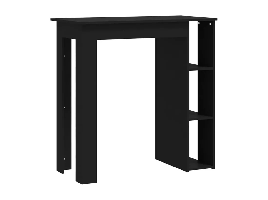 Table de bar avec étagère Noir 102x50x103,5 cm Aggloméré