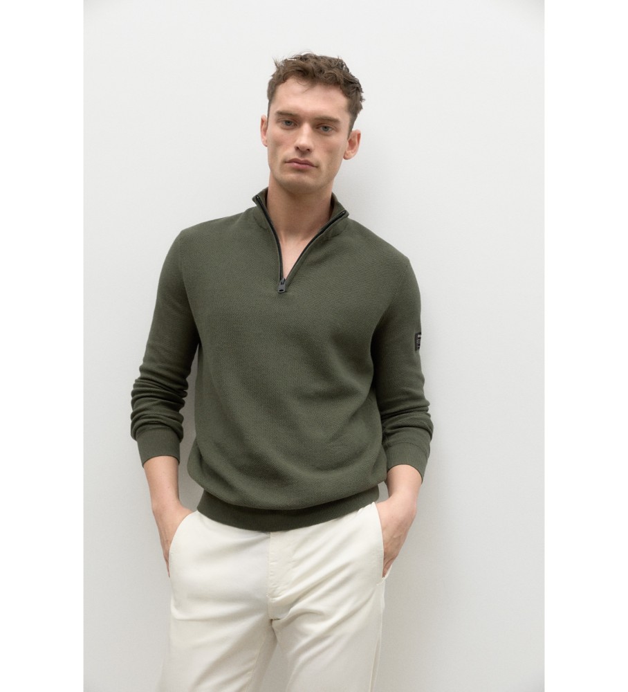 ECOALF Pinoalf Camisa de malha com meio zíper verde