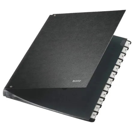 Leitz Pultordner 1-12, 12 Fächer, Hartpappe, schwarz