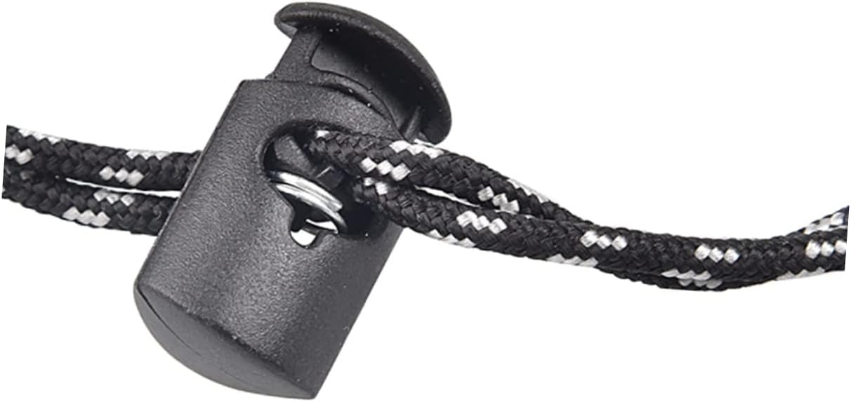 (20er Set) 21x11mm Ersatz Kordel Stopper Mercerie Zubehör Einzelloch Federklemme für Kordelzug / Kleidung / Tasche - Schwarz