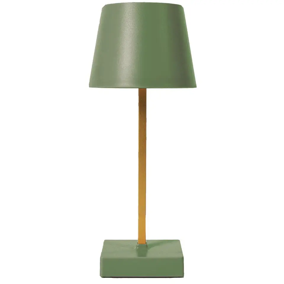 Home deco factory LED tafellamp - kunststof - groen - touch - 26cm