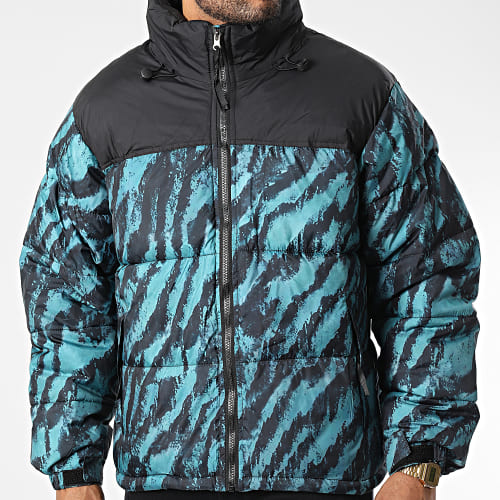 Doudoune Capuche Noir Vert