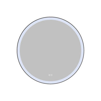 Atlantic badkamerspiegel Janessa met verlichting rond ø 80 cm chroom - met zwarte aluminium rand