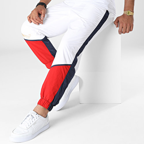Pantalon Jogging A Bandes Archive 3493 Banc Bleu Marine Rouge