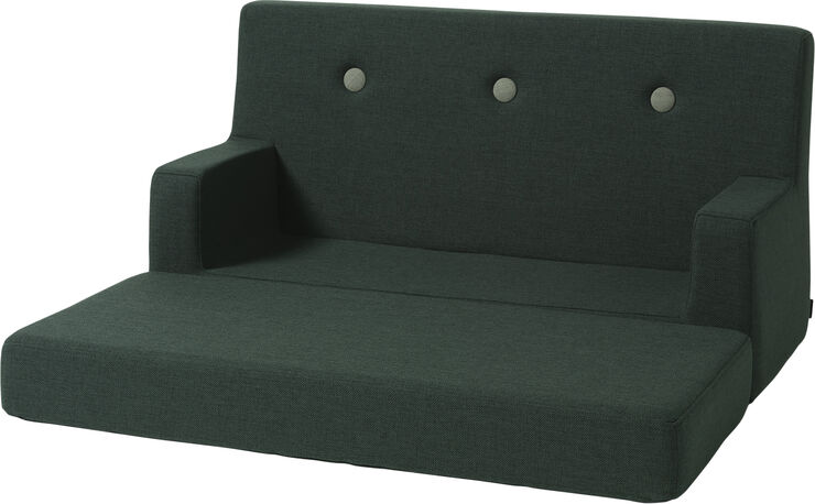 by KlipKlap KK Kids sofa Mørk grøn m. grøn knap